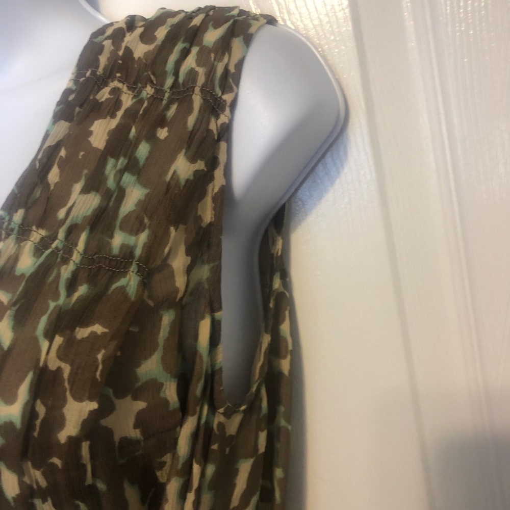 Nanette Lepore Silk Brown/Green Tiered Ruffle Dress 10 - Picture 7 of 13